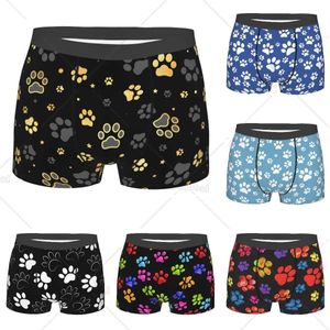 Cuecas Interessante Personalizado Mens Cueca Cão Garra Impresso Boxer Shorts Personalizado Confortável Cueca Mens Cueca Bagagem S-XXL J240328