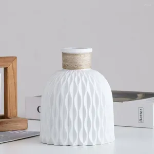 Vasos anti-queda padrão de abacaxi vaso nórdico flor de plástico moderno ornamentos de mesa decoração de casa