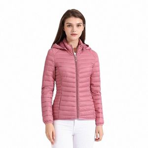 Santelon Women Fi Ultralight Padded Puffer Jacket Coat Lady Soild Lightweight Warm Outwear With Löstagbar huva förvaringsväska M9SI#