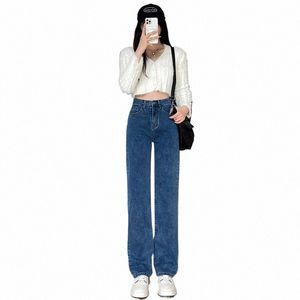 koreanska vintage streetwear svarta jeans hög midja