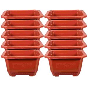 10pcs Multifunctional Convenient Rectangular Reusable Flowerpot Bonsai Pot Bonsai Planter 240320