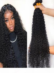 30 32 34 36 Inch Kinky Curly Human Hair Bundles Peruvian Hair Extensions Remy 1 Pieces Thick Curly Hair Bundles7551436