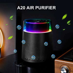 Oczyszczacze powietrza Pulpifer powietrza do domu inteligentnego wyświetlacza jon ujemny H13 Filtr wysokiej wydajności 26db System filtracyjny oczyszczacz powietrza Pet Hair Hair Bedroomy24032