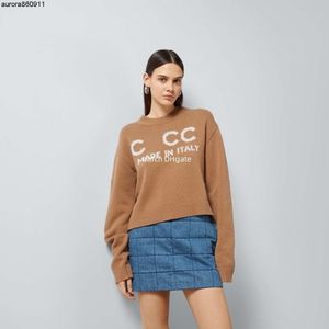 Designer Womens Sweater Round Neck Knitted Letter Logo Jacquard Short Cut Pure Wool Top T-shirt Outdoor Street High Quality Hoodie