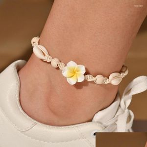 Anklets Bohemian Women Flower Sea Shell Beads Anklet Foot Chain Ankle Bracelet On The Leg Womans Accesories Roya22 Drop Delivery Jewel Otfhp