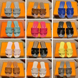 Designer chinelos moda sandálias mulheres luxo slides lazer férias couro praia chinelos primavera verão sandália plana sapatos genuínos tamanho EUR 35-42