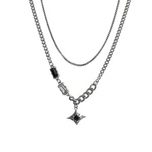 Il nuovo design della catena di clavicle a ciondoli per la moda a doppia collana di diamante quadrata a stella