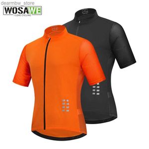 Cykeljackor Wosawe Mens Cycling Jersey Kort ärmar MTB BICYCLE SHIRT Downhill Jersey Pro Team Mountain Bike Clothing Ropa Ciclismo Shirt24329