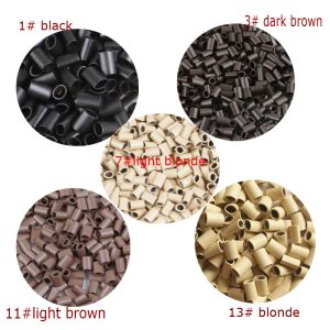 Tubes 1000PCS 3.0mm*2.0mm*3.8mm Oval Copper Micro Rings Link No Flared Flatend Hair Extension Micro Beads for hair extension