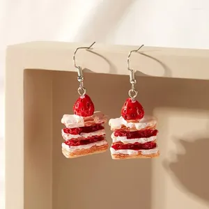 Dangle Earrings Unique Strawberry Cake Shaped Ear Rings Eardrops Pendants Stylish Accessories For Girls