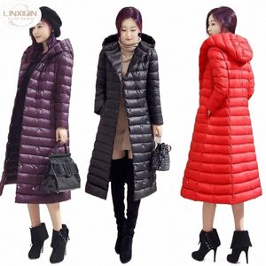 Linxiqin 2024新しいLG ER厚い光沢のあるコットジャケット女性のための冬のキルティングウィンターコートS46D＃