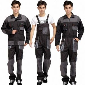 welding Suits Working Bib Overalls Protective Auto Repair Strap Jumpsuits Durable Tooling Uniform Mechanic Multi-Pocket Coverall G6Xd#