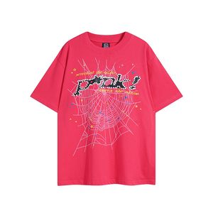 Camiseta masculina e feminina cantor YoungThug Sp5der teia de aranha estampa solta nicho casual marca da moda casal puro algodão rua marca da moda