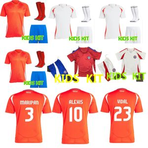 24/25Chile Soccer Jerseys ALEXIS VIDAL Kids Kit 2025 National Team Football Shirt Home Red Away White Full Set Camiseta 2024 Copa América ZAMORANO ISLA CH.