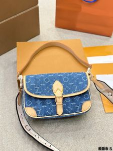 5A Quality designer Fashion Women Bag Handbags Wallet Leather Handbag Crossbody Shoulder Bag Messenger Tote Bag Purse Cosmetic bags Blue canvas Small square bag