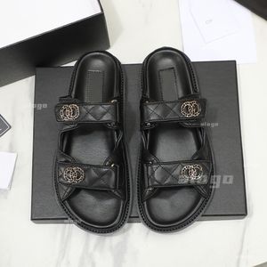 Designer chinelo homem mulheres sandálias de alta qualidade sliders cristal bezerro canal sapatos casuais plataforma acolchoada verão confortável praia 35-44