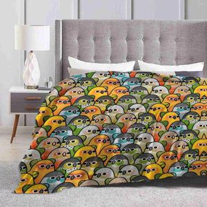 Blankets Too Many Birds!-Conure Squad Trend Style Funny Fashion Soft Throw Blanket Birds Cute Cockatiel Cockatoo African Grey Gray