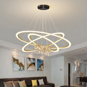 Modern LED Acrylic Chandelier takbelysning vardagsrum sovrum matsal interiör belysning (gratis frakt)