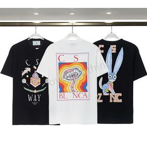 디자이너 남성 TSHIRT 최고 카사 블랑 패션 티 여성 여름 패턴 티셔츠 클래식 스웨트 셔츠 셔츠 T 셔츠 크기 S-3XL