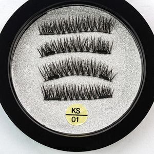 False Eyelashes 0.2mm Magnetic Lashes 6D Magnet 4 Pcs/1 Pair Fake Extension With 2 Pieces Magnet-KS01-S