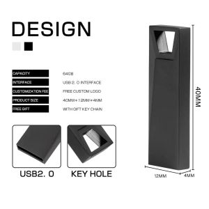 Mini Pen Drive 64 ГБ высокоскоростной USB -флэш -накопители черная карка
