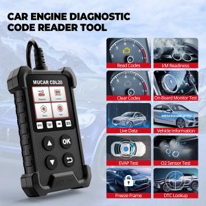 MUCAR CDL20 OBD2 skannerbilsskanningsverktyg Automotivo Car Code Reader Auto Scanner Check Engine PK Elm327 Lifetime Free