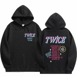 Två gånger 5: e världsturné redo att vara hoodies plus size sweatshirt män kvinnor kpop fi hoodie hoodie höst pullover för fans kläder g31t#