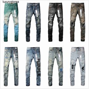 lila jeans designer jeans för mens jeans högkvalitativa modemän jeans cool stil designer pant beklagad rippad cyklist svart blå jean smal fit r1