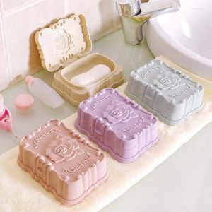 Liquid Soap Dispenser 1 Pc Creative Travel Portable Plastic Dishes Household Bathroom Drain Tray Box With Cover
