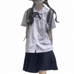 Japanese JK Uniform 3st Anime School Uniform Cosplay Costume Japanese Korea SchoolGirl Navy Sailor Student Topps+kjol+slipsuppsättningar Q9kg#