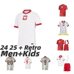 2024 Polens fotbollströjor Lewandowski Milik hem borta Zalewski Szymanski Polish 24 25 1982 Red White Zielinski Piszczek Grosicki Pologne Bednarek Football Shirt