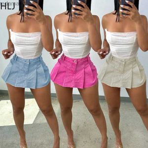 Etekler skorts hlj y2k denim mini etekler kadın yaz düz renkli pilili etekler şort balya elbisesi etek kot pantolon gündelik a-line mini etekler 240330