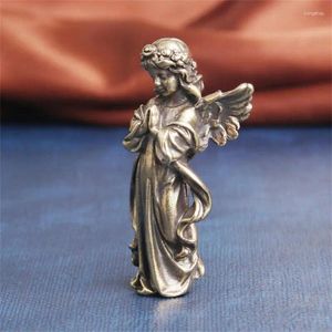 Dekorative Figuren Retro Kupfer Gott des Amors Statue Kleine Ornamente Messing Engel Desktop Dekorationen Home Decor Zubehör für Zimmer