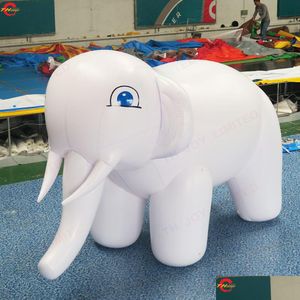 Jogos ao ar livre atividades publicidade branco inflável elefante nt rosa decorativo dos desenhos animados mascote brinquedo para decoração entrega gota spor otw5x