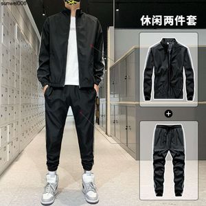 Jackor Jackor Menskläder Spring och Autumn New Season Casual Sport Set Korean version Cool Trendy i par med en tvådelar