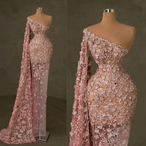 2024 Pink Prom -klänningar för svarta kvinnor promdress aftonklänningar Eleganta pärlor spetspärlor dekorerad födelsedagsklänning för speciella tillfällen Vestido de Sorrie AM631