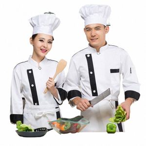 high Quality 8 Colors Hotel Chef Coat Unisex Mix Colored Lg Sleeve Chef Coat Restaurant French Cook Uniform Cook Workwear 44EI#