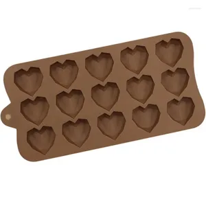 Bakning formar 15 hålrum mini kärlek hjärta choklad mögel silikon godis mögel diamant gummy gelé mögel kakan dekoration tillbehör tillbehör