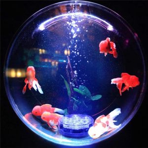 16 Färger 10LEDS LED Submersible Light Fjärr RGB Swimming Pool Underwater Lamp för nyårsfest Garden Vase Aquarium Decor