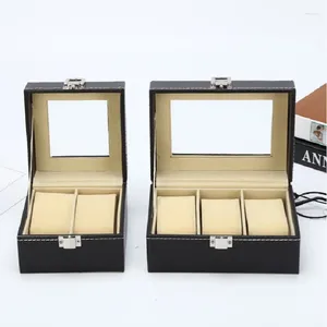 Watch Boxes Promotion 2/3 Slots Leather Packaging Stylish PU Storage Display Case Collector Box Organizer