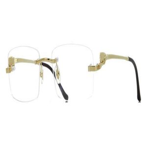 Ny modedesign Optisk glasögon 0281 Square Rimless Frame Transparent Lens Animal Ben Vintage Simple Style Top Quality212h