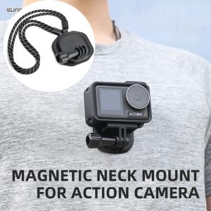 Colares Câmera de ação magnética Câmera de pescoço Câmera Câmera Câmera Pouco vlog Pov Vlog Para GoPro 11/ Insta360 x3/ Ação 3