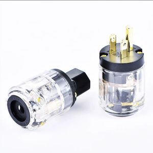 New Audiophile Power Plug Hifi Audio Attable Wiring Socket US anti-Off Straight AV Connector Industry Close 15A 125V