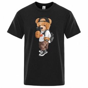 teddy Bear Taking Your Photo T Shirt Carto Graphic Print T Shirt Fi Casual Crew Neck Plus Size Short Sleeve T Shirt Women D6qm#