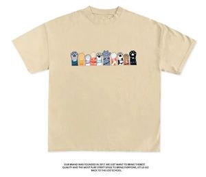 迅速なコンサートMV男性と女性のTシャツの動物の手紙の印刷スタイルシンプルなルーズコットンハーフスリーブについて同じ