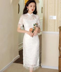 Party Dresses Summer Dress 2024 Chinese Style Temperament Fresh Sweet Brodery Tassel Modern Improved Cheongsam Qipao Vestidos