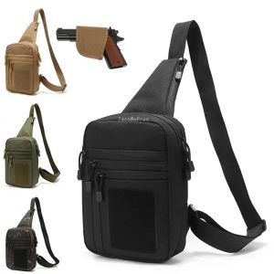 Bags Outdoor Chest Bag with Pistols Holster Multifunction Military Airsoft Training Shoulder Bag Tactical CS Crossbody Sling Bags
