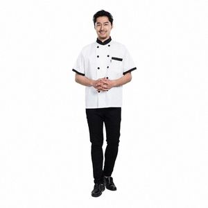 atacado Le Chef Roupas Chef Brancos Uniformes Único Hotel Restaurante Cozinha Curto Cook Jackets Para Homens e Mulheres H40b #