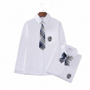 japanese Student Lg Sleeve White Shirt For Girls Middle High School Uniforms School Dr Jk Uniform Top Large-Size XS-3XL i5OR#