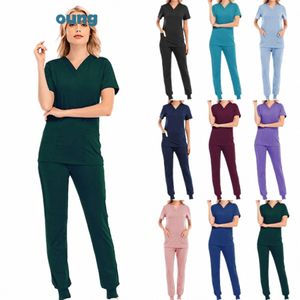 multicolor unisex a maniche corte Phcy infermiera uniforme medico ospedaliero abbigliamento da lavoro uniformi per chirurgia dentale orale scrub medici set P7Qr #